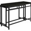 Ensemble de quatre tables et tabourets à hauteur de comptoir quatre pièces pour manger dans des espaces limités, sièges rembourrés en similicuir noir à structure ouverte modernes avec deux tabourets pour maximiser