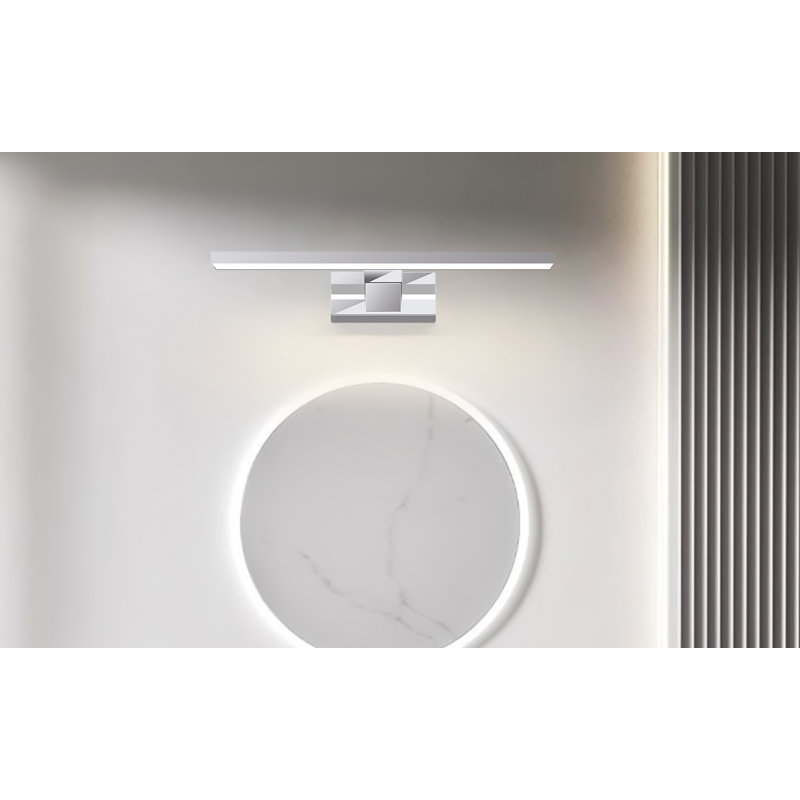 2 -light LED mirror light - chrome 4000K neutral white 6W wall light IP44 waterproof bathroom lamp for basement kitchen bathroom cabinet