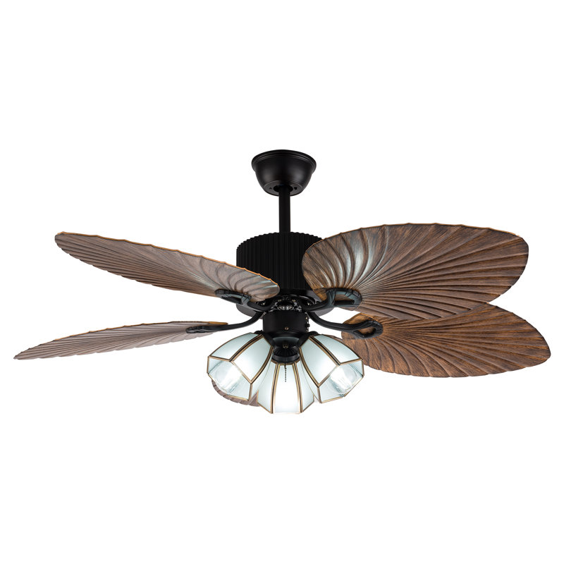 Louvenia 52" Royal Palm Valley Tropical 5 Blade Ceiling Fan