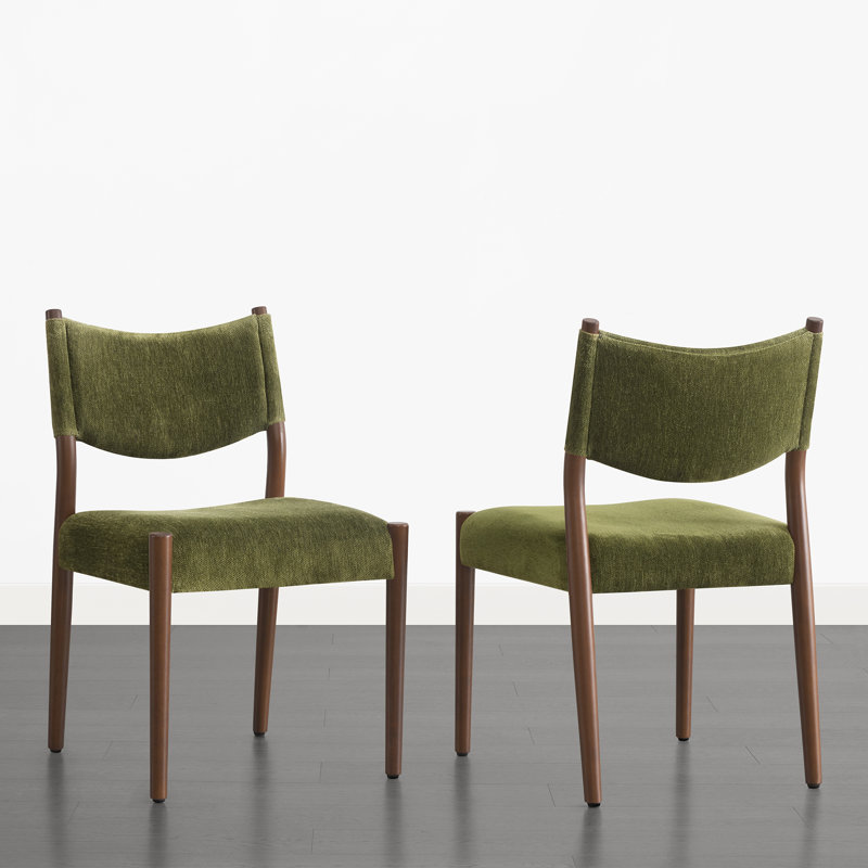 Chaises de salle à manger rembourrées, Vert mousse