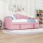 Lit de jour simple rembourré avec couchette, poches latérales et USB-443827776