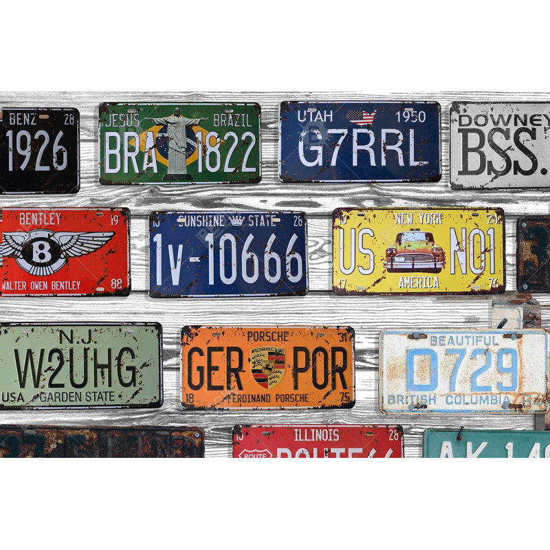 Plaques numérotées - Formes décoratives encadrées, H 25,25 po x l 37,25 po