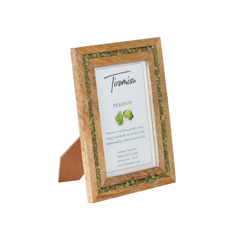 Brown, Green Wood Beaded Picture Frame