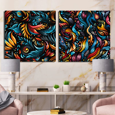 Jessamine - Abstract Botanicals Square Collage Set Of 2