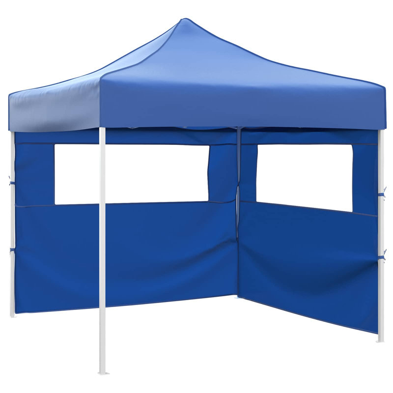 Vidaxl Foldable Tent Canopy Patio Pavilion Gazebo Pop Up Tent Marquee Canopy, 315cm H x 291cm W x 291cm D, White, Blue