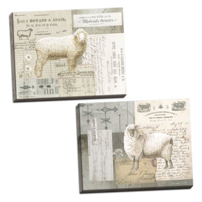 « moutons on ephemera i & ii », ensemble de 2 reproductions d’art