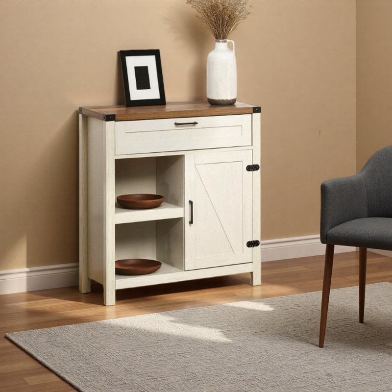 Buffet Cabinet, armoire de cuisine rustique avec porte de grange rustique