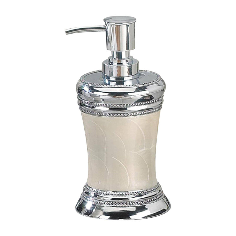 Distributeur de savon liquide Oneita en acier inoxydable | Meuble-lavabo de salle de bain et évier de cuisine, contient savon, lotion et assainisseur | Chrome / vadrouille