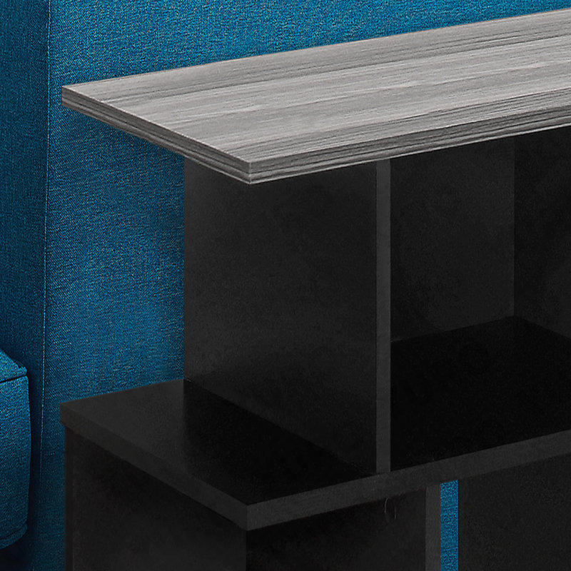 Table de bout moderne en stratifié noir et gris