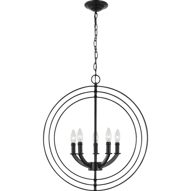 Luminaire suspendu sphère 5 lumières Morganti, Noir