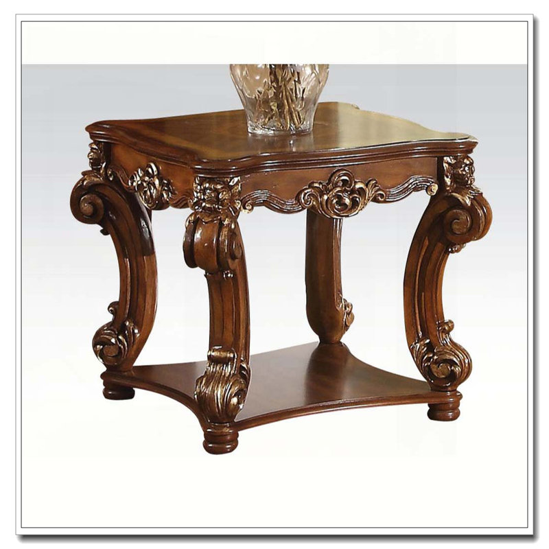 Cherry End Table with Bottom Shelf