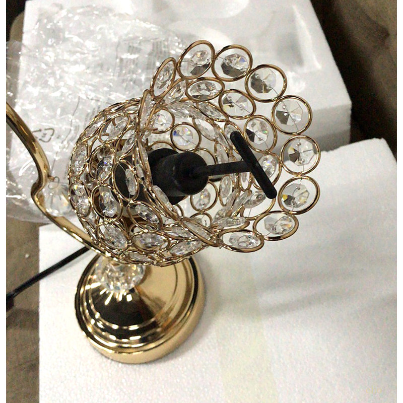 Lampe de table en métal or rose 18,75 "Trompette Glam