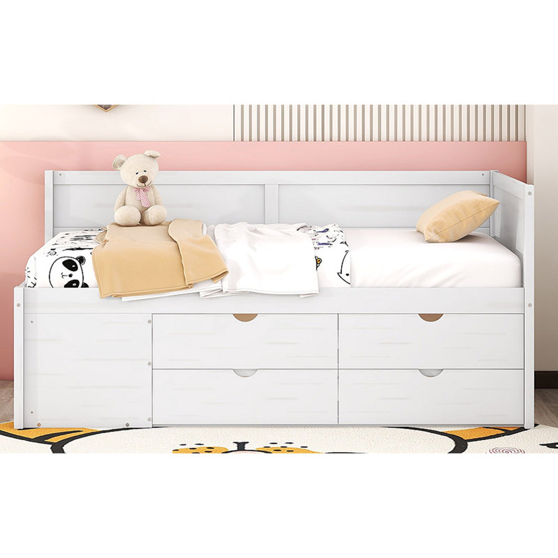Lit de jour moderne Elshan, Lit simple, Blanc