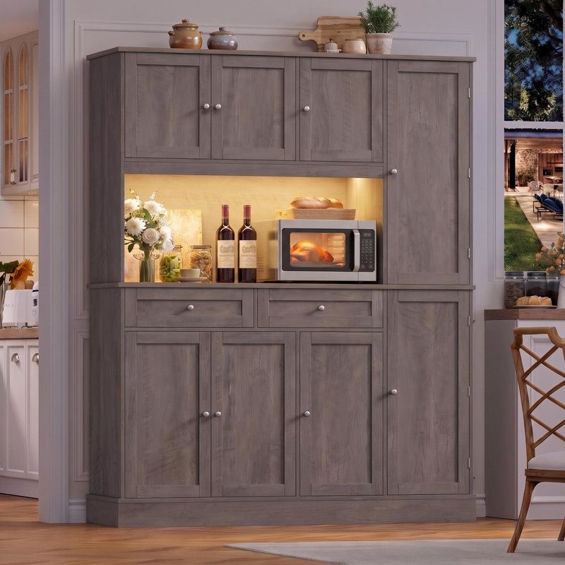 Arryanna 72.8'' Kitchen Pantry, Grey