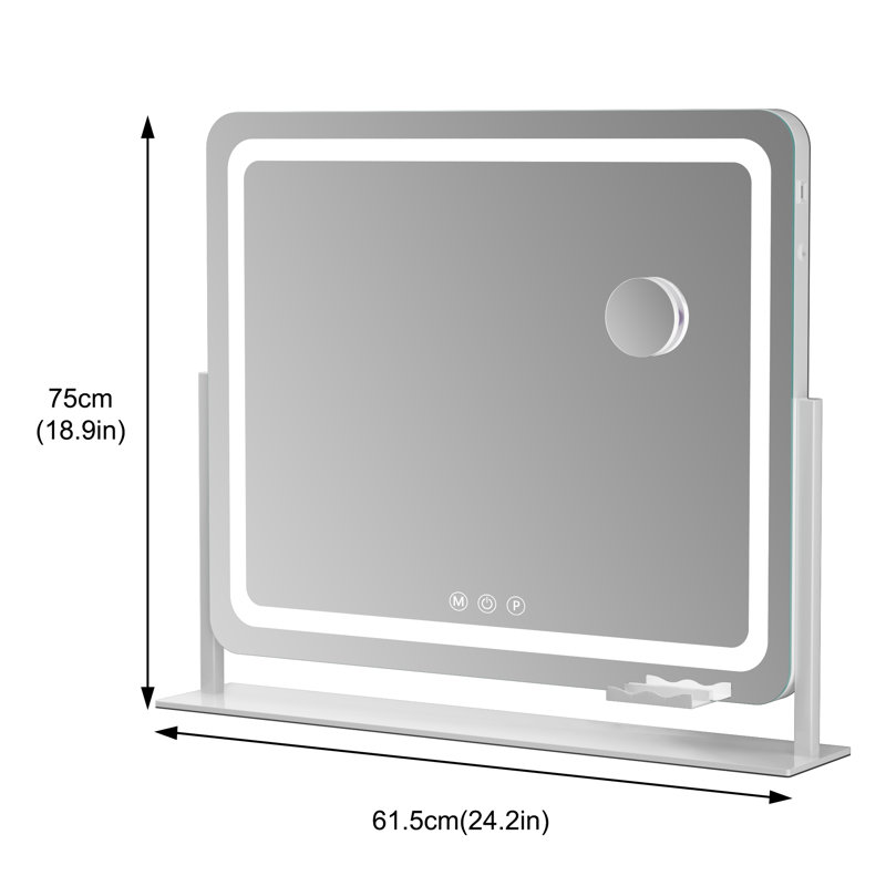 Brodowsky LED Bathroom & Vanity Mirrors, Dimmable Vanity Mirror with 1-Year Warranty, 24.2" x 18.9", White