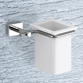 Minnesota Ceramic / Porcelain Toothbrush Holder, Chrome