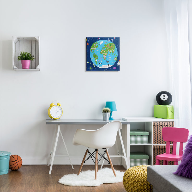Étoiles de la Terre et de l'espace, Toile tendue, H 17 po x l 17 po x P 1,5 po