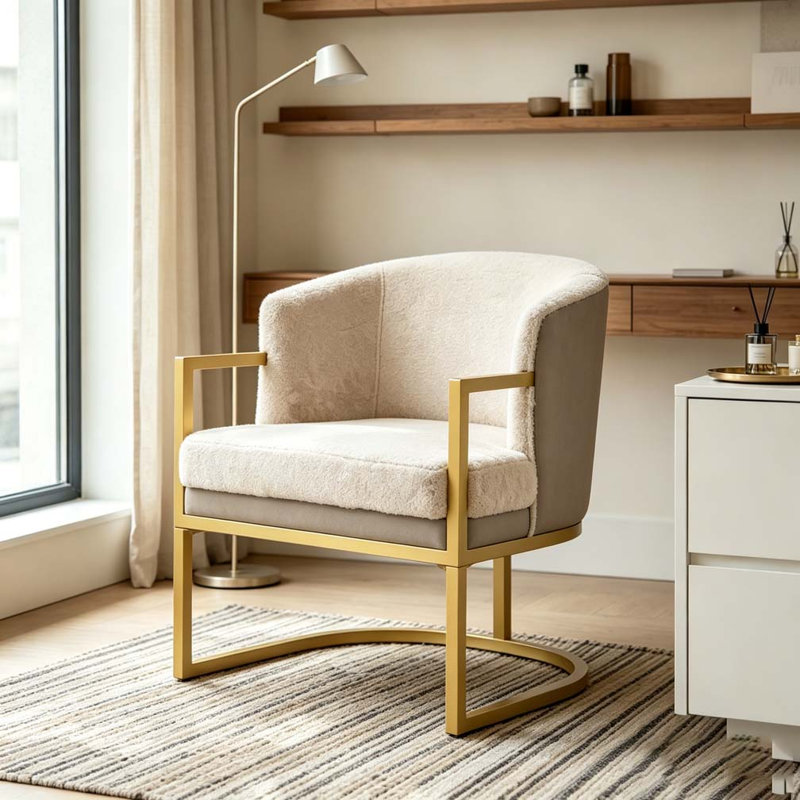 Chaise de lecture rembourrée Modern, Brun