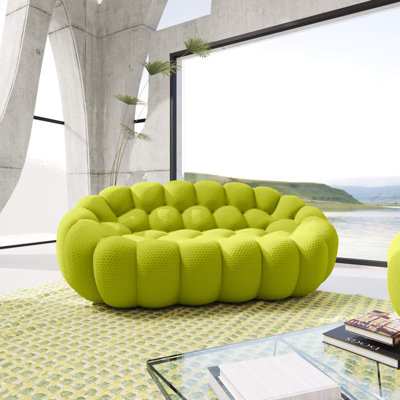 Posh Bubble 2 Seater Modern Sofa with 3D Mesh Fabric, High-Density Foam, and Sculptural Design