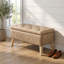 Banc avec rangement et repose-pieds avec plateau intégré et repose-pieds rembourré