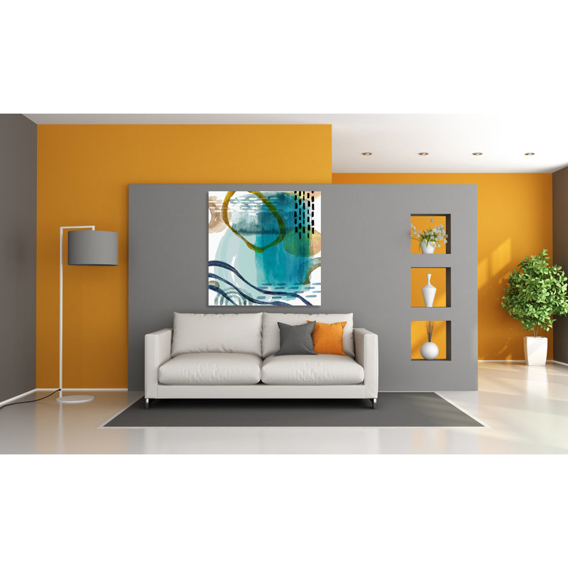 " Abstract Shapes 4515 " Painting Print, 8" H x 8" W x 1.5" D