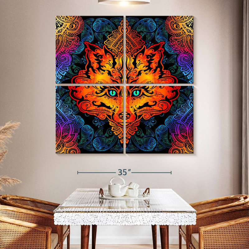 Kala Fox Mandala, H 50 po x l 50 po
