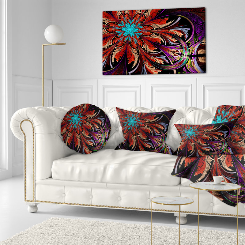 Coussin lombaire à fleur fractale floral