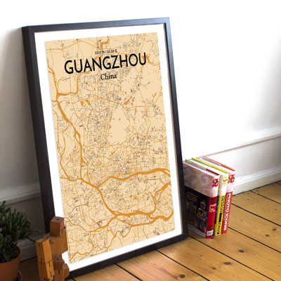 Guangzhou City Map 1 Piece Wall Art