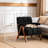 Mid-Century Modern Cloud-Shaped Accent Chair – Soft Chenille Fabric Lounge Armchair with Solid Wood Frame for Living Room, Bedroom, Balcony,-1781464383
