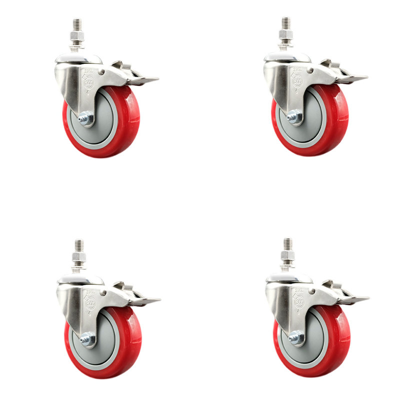 Polyurethane Casters, Red