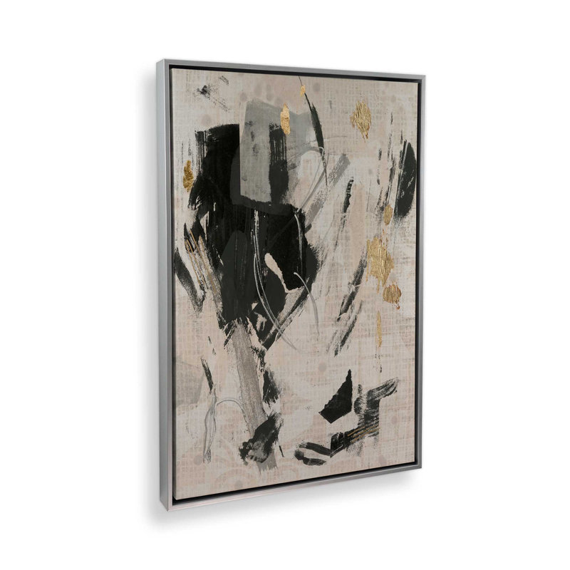 Impression sur toile, "Pattern Emotion I" par June Erica Vess, Silver, Floater Framed Print without Mat Canvas