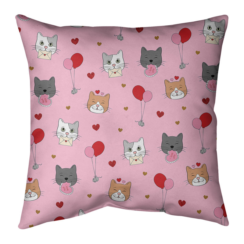 Coussin de chats st day, Rose / paillettes, 16 po x 1 po