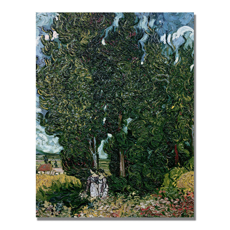 "Les cyprès" par Vincent Van Gogh - reproduction sur toile, H 32 po x l 24 po x P 2 po