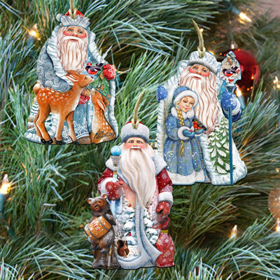 5'' Handmade Wood Holiday Shaped Ornament