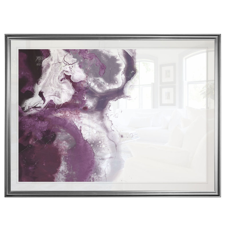 " Orchid Wave II ", 20" H x 24" W x 1.5" D, Silver Frame