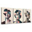 Abstrait géométrique, art mural, 3 pièces, portrait cubiste, impressions sur toile, peinture moderne minimaliste bohème, encadrée, image pour salon, bureau
