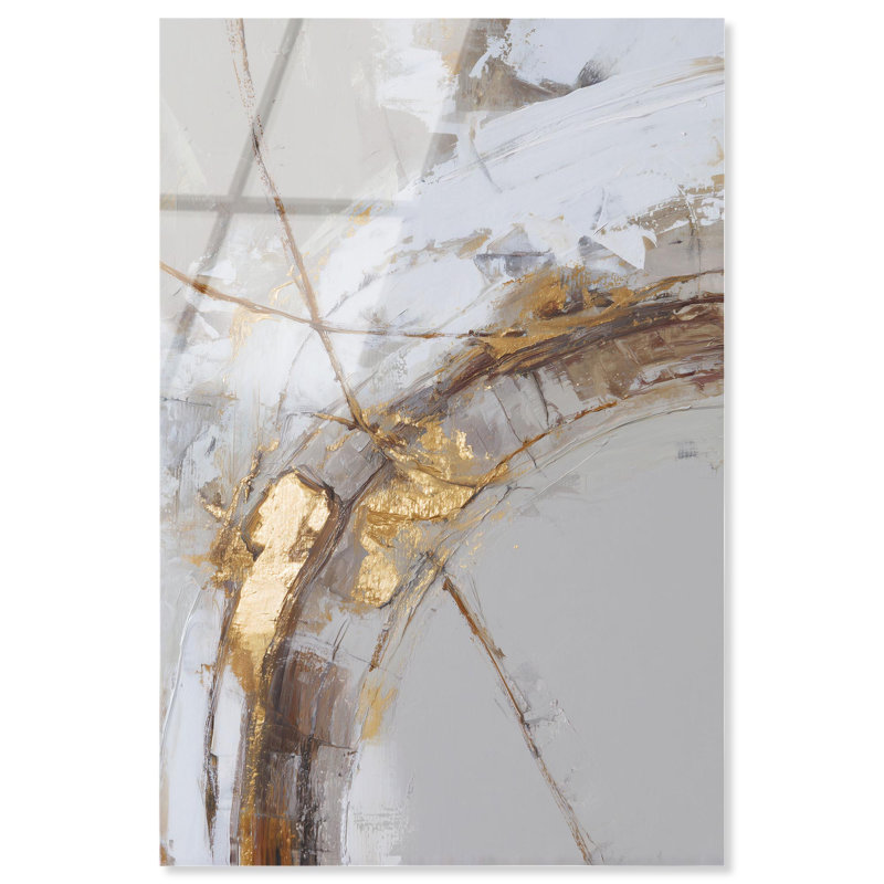 Décoration murale dorée «Golden Arc I» par Art Remedy, prête à être accrochée, 10 x 15, H 15 po x l 10 po