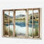 «Window View To Lake», art mural en acrylique Lake House Cottage-1457983110