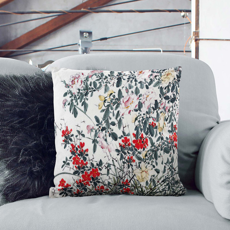 Square Throw Cushion, 55cm H x 55cm W x 20cm D, Black