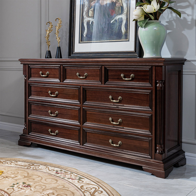 Buffet décoratif en bois de noyer foncé