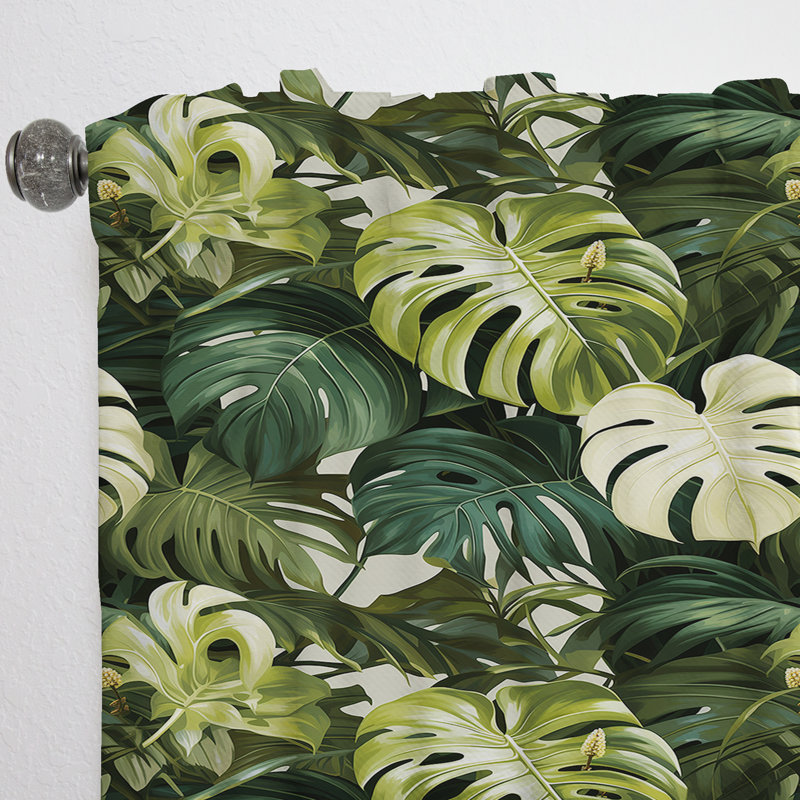 Monstera Elegance Tropical Motif I - Rideau floral - Rideau floral obscurcissant - 1 panneau, L 52 po x L 84 po