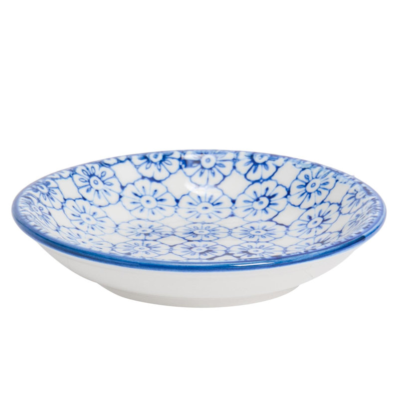 Nicola Spring Hand-Printed Sauce Dishes - 10cm - Navy - Pack of 6