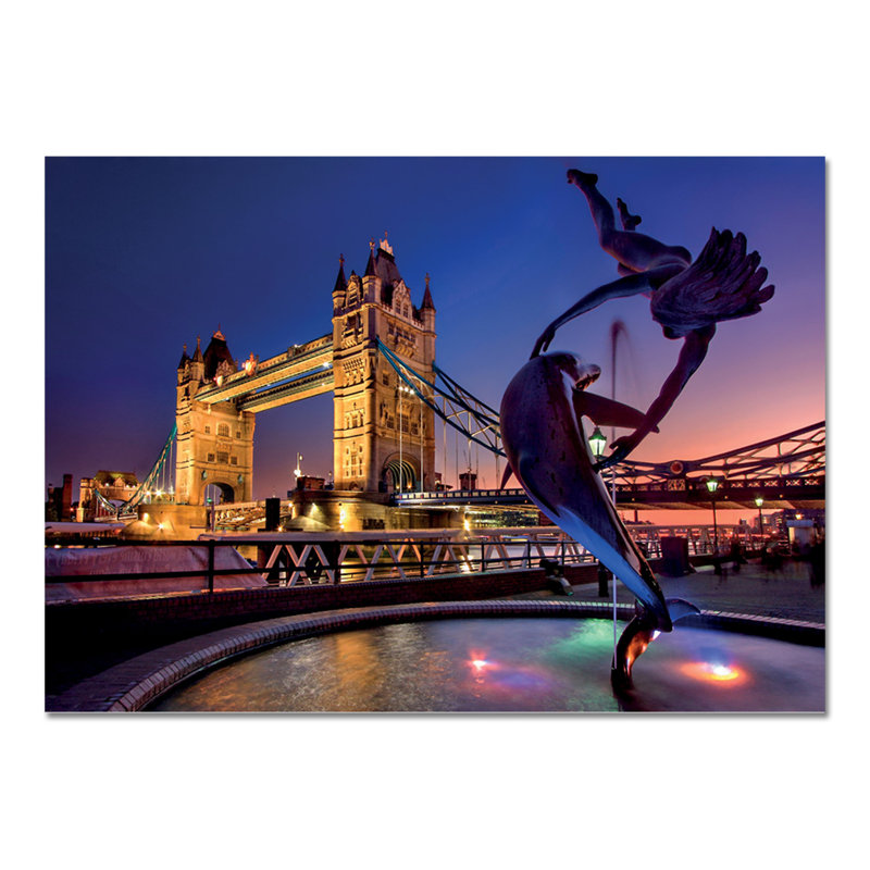 Fountain In London by Giallobus - No Frame Print on Plastic / Acrylic, 65cm H x 95cm W