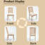 Chaises de salle à manger rembourrées beiges de style français de 2 personnes, avec dossier carré naturel, structure en bois massif et détails sculptés pour une apparence élégante 2 Tissu en lin de coton démontable, structure en bois