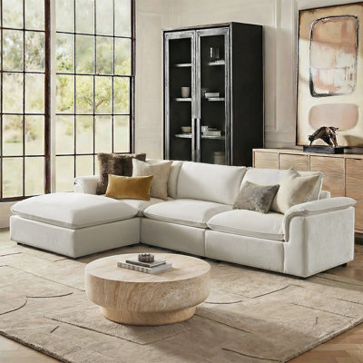 Cioffi Oversized L Shaped Modular Cloud Sectional Sofa with Removable Cushion Cover
