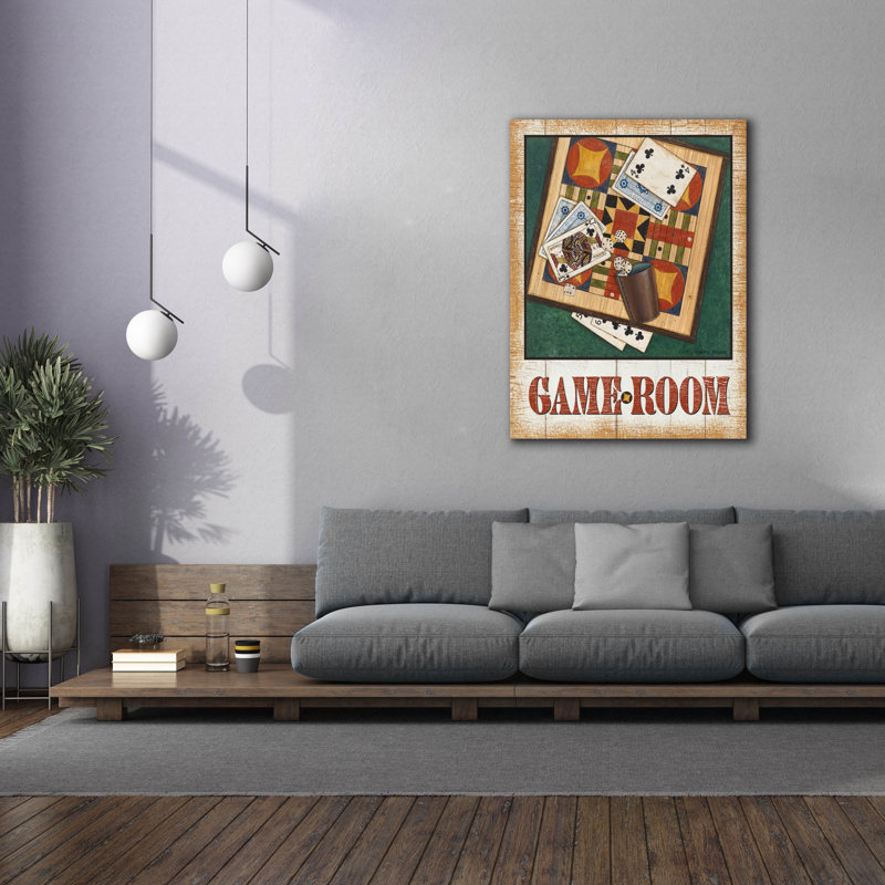 Art mural sur toile Winston Porter «Game Room V2» par David Carter Brown, H 54 po x l 40 po x P 1,5 po