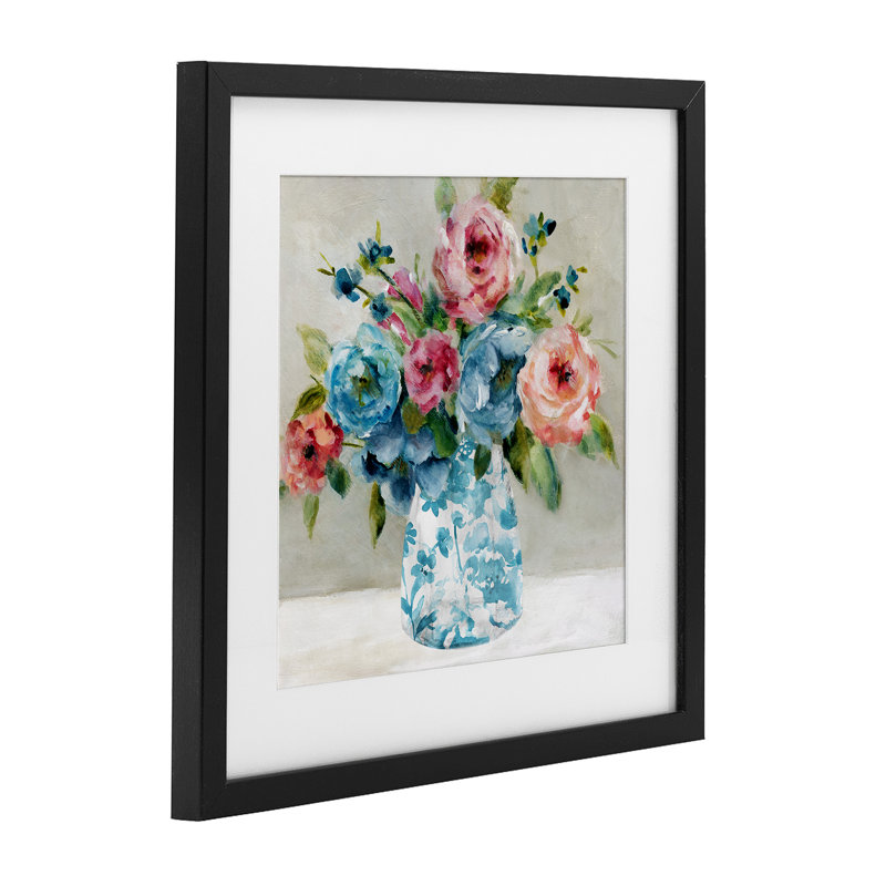 «Blooming Chinoiserie Blossoms», reproduction encadrée sous verre, design par Carol Robinson, H 13 po x l 13 po