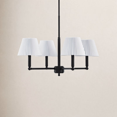 Costa 28" W 4-Light Chandelier with Linen Shades