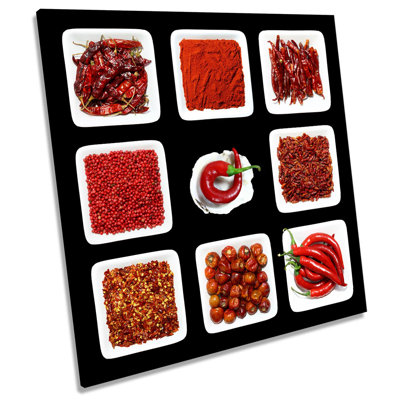 Z2246 Chilli Spices Seeds Kitchen Picture - Wrapped Canvas Art Prints