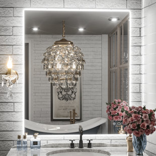 Miroir de salle de bain avec éclairage à DEL rétroéclairé sans cadre